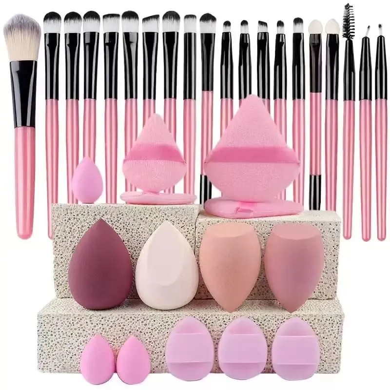 20 pçs pincéis de maquiagem profissional conjunto macio cabelo sintético escova cosmética para fundação sombra sobrancelha delineador mistura fazer — image 15