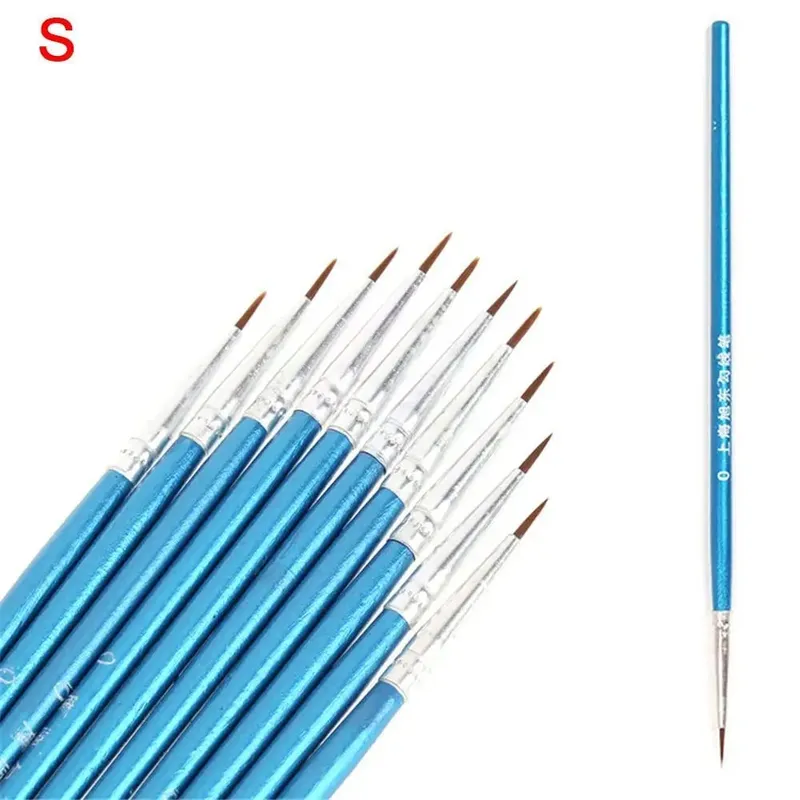 10 pçs fino pintado à mão fina gancho linha caneta desenho arte caneta escova de náilon maquiagem delineador caneta detalhe escova cosméticos arte suprimentos