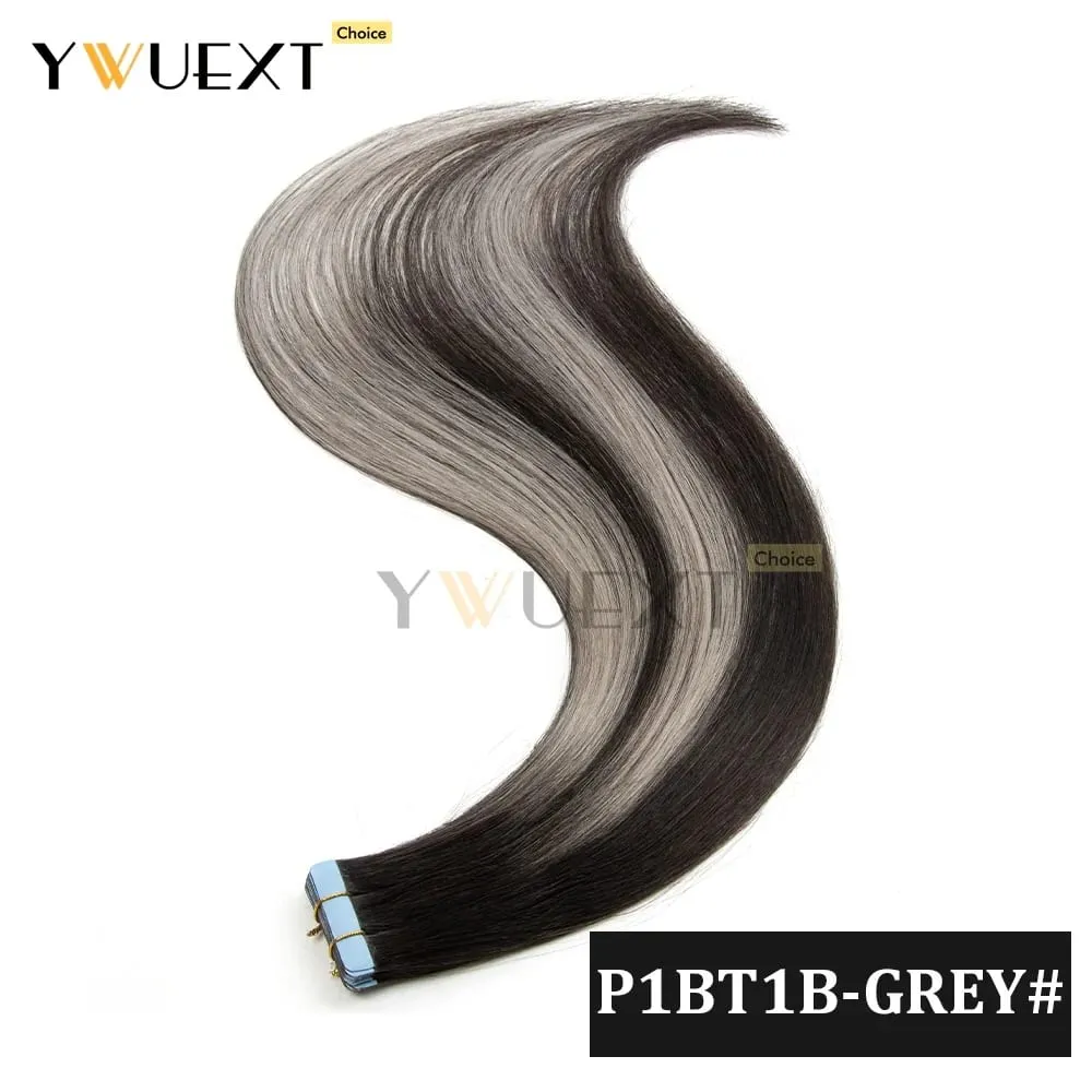 Fita de cores gradientes de 20 unidades/pacote em extensões de cabelo humano adicionam volume e comprimento para mulheres 30g 16-20 polegadas qualidade de salão de beleza YWUEXT