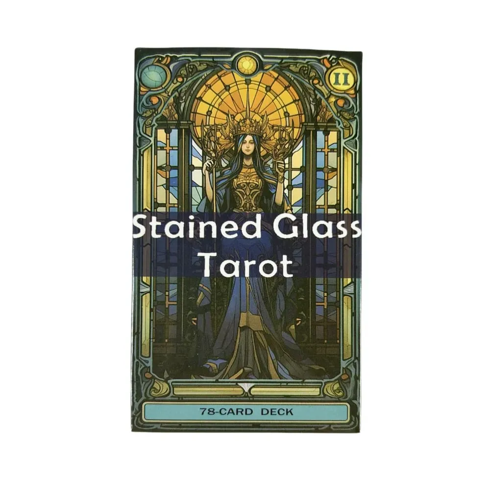 Stanined Glass Tarot Cards A 78 Deck For Beginners Deck Oracle English Visions Divination Edition Borad Deck Playing Games