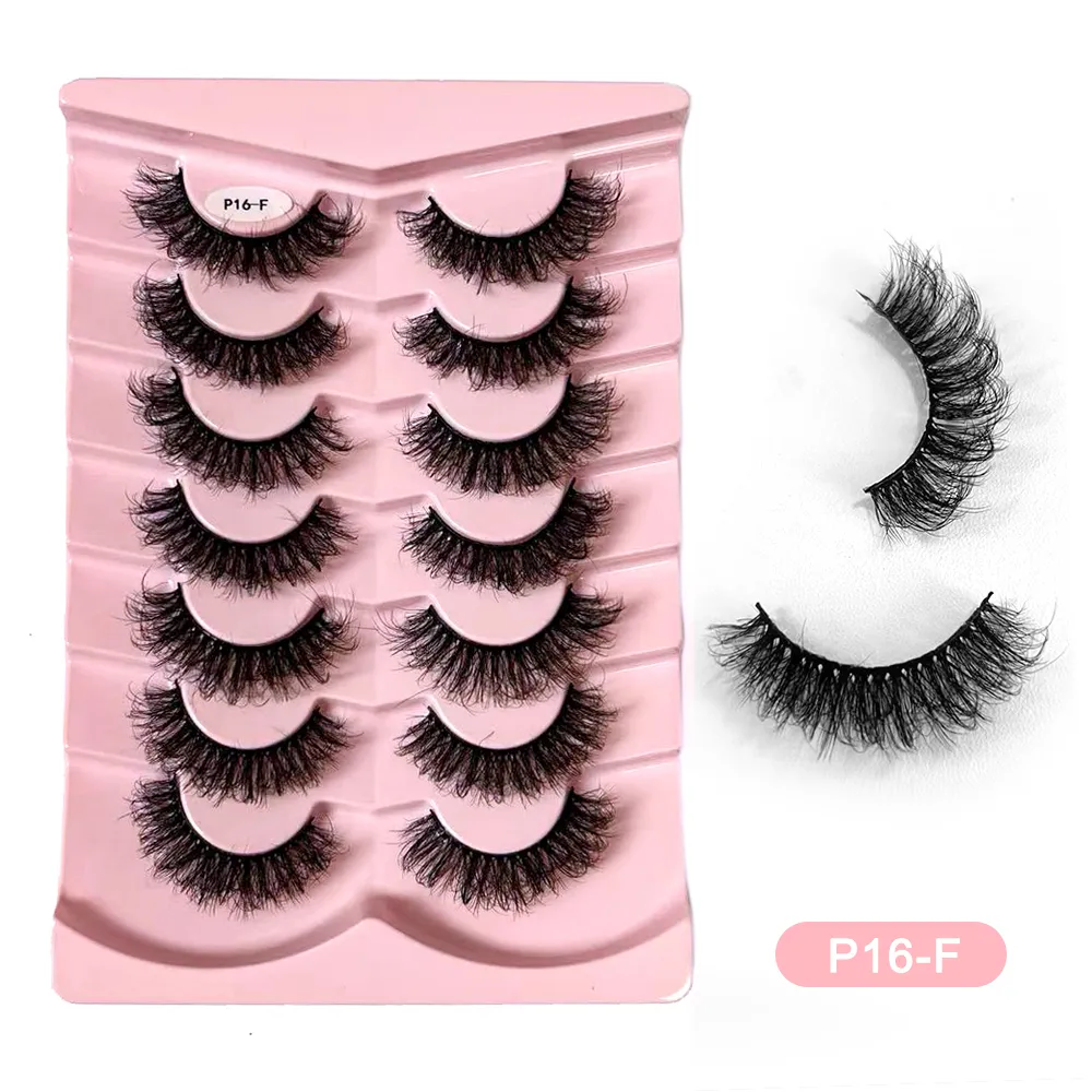 7 Pairs False Eyelashes Wispy Lashes Natural Look Fake Eyelashes Faux Mink Fluffy Strip False Lashes Pack