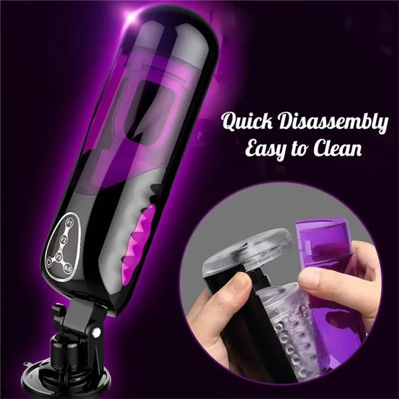 Masturbador masculino, pistão elétrico, aquecimento, vibrador automático, rotação de 10 tipos, telescópico, voz inteligente, masturbador, brinquedo sexual para homens