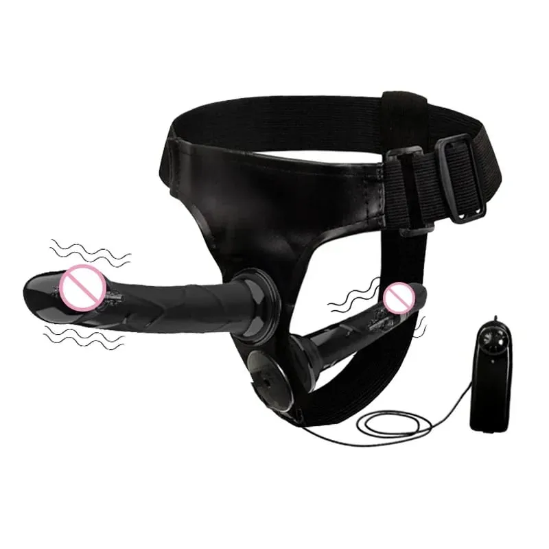 Couples Harness Strap-on with 2 Vibrations Realistic Dildos for Anal G-spot Stimulation Prostate Massager Adult Sex Toy for Wom