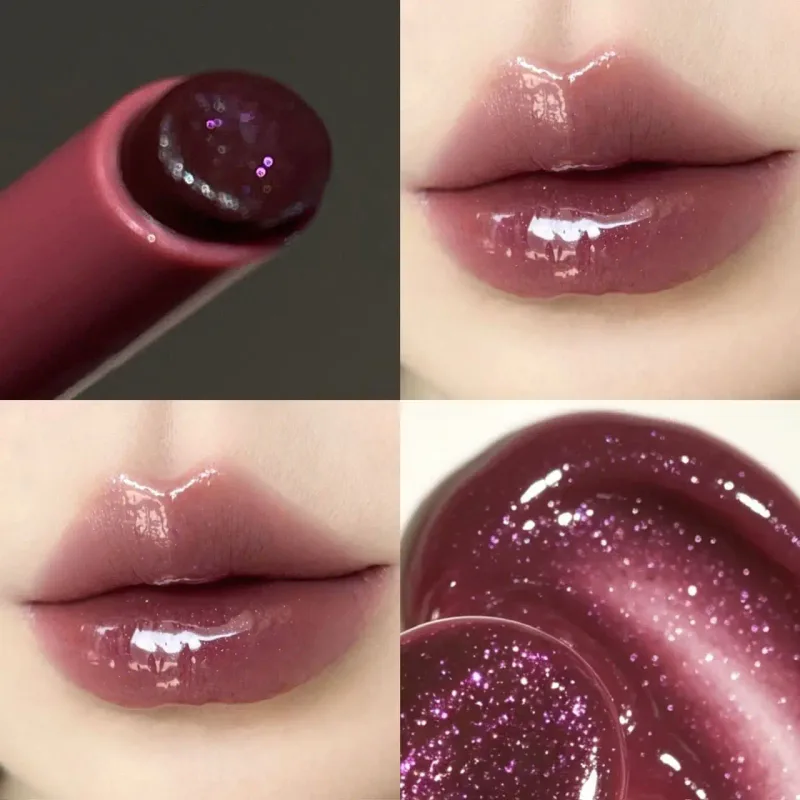 Espelho de vidro sólido lábio esmalte água luz flash batom hidratar matiz lábio óleo bálsamo imprensa batom cosméticos