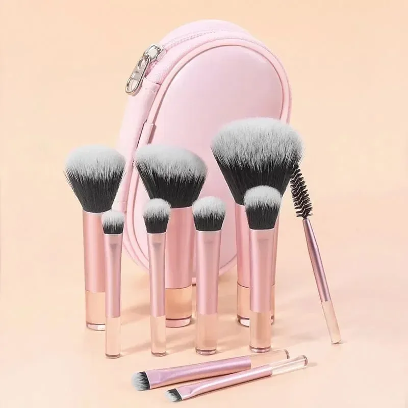 10 pçs/saco mini conjunto de pincéis de maquiagem em pó sombra fundação blush liquidificador corretivo beleza ferramentas de maquiagem escova profissional