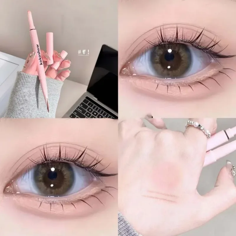 Caneta aegyosal fosca com glitter de extremidade dupla, destaque e sombra, maquiagem para os olhos, delineador em gel para bicho da seda