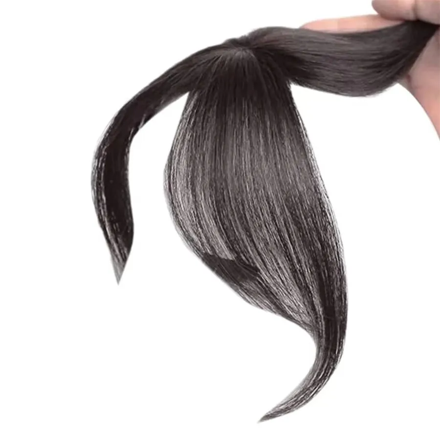 Peruca de síntese parte média franja extensões de cabelo clipe na testa natural sem costura francês oblíquo franja de oito caracteres