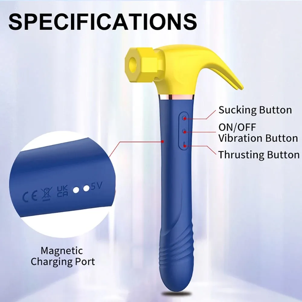Vibrador martelo multifuncional, máquina sexual, estimulação do ponto g, vibrador telescópico, massagem vaginal, sucção de clitóris, masturbador feminino — image 4