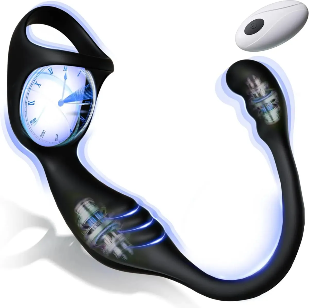 Vibrador anal com controle remoto, massageador de próstata com anel peniano vibratório, anel peniano retardador de ejaculação, brinquedos sexuais adultos para homens