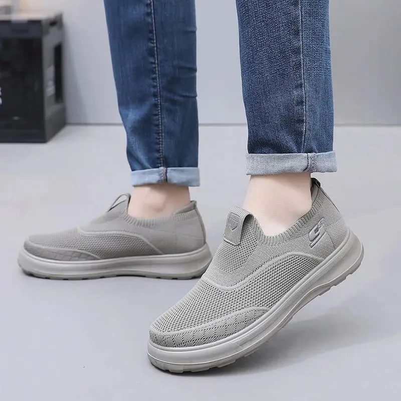 Tênis de malha respirável masculino leve malha superior confortável sola macia antiderrapante sapatos de caminhada casuais moda versátil — image 3