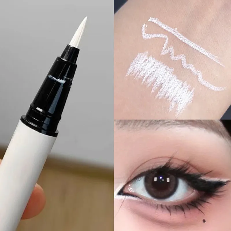 1PC White Liquid Eyeliner Pen Matte Black Long Lasting Waterproof Eye Liner Pencil Quick-drying Non-smudge Eye Makeup for Women