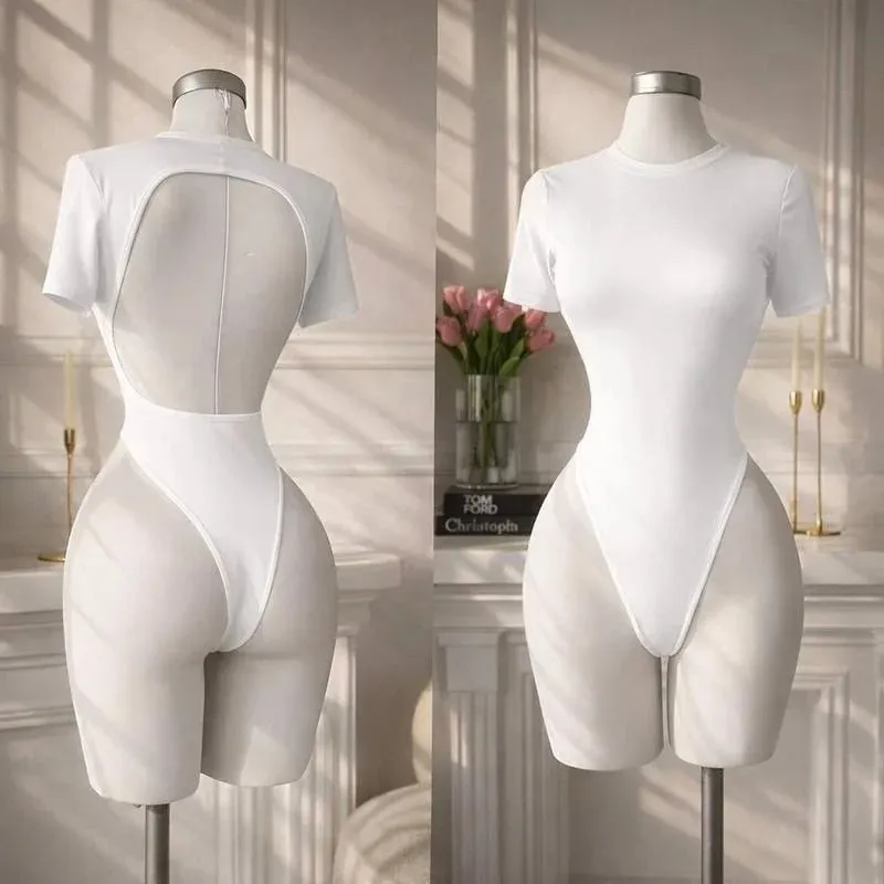 Body feminino sem costas de alta qualidade básico cor sólida roupa íntima de ajuste confortável