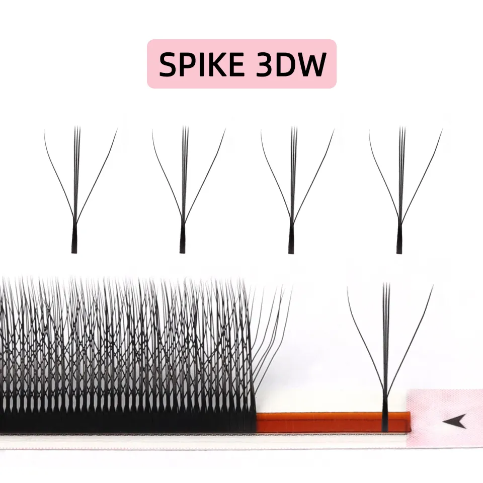 W 型 3D 三葉草眼睫毛延長柔軟黑色睫毛預製捲扇睫毛 3D 仙女穗手工編織睫毛