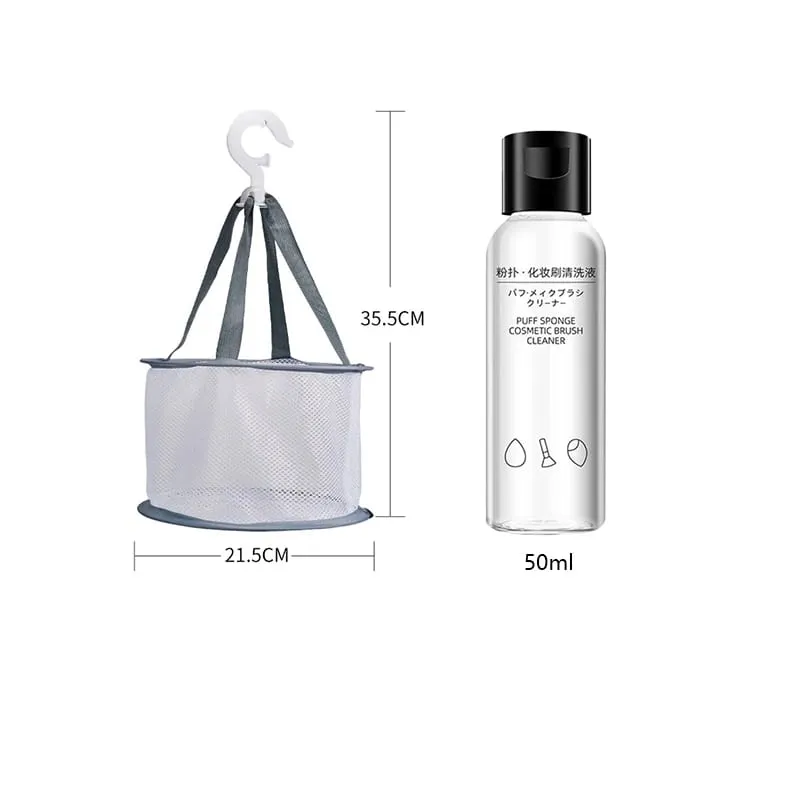 Makeup Brushes Sponge Blender Puff Cleaner Make Up Tools Washing Cleaning Liquid Bowl Air Drying Net Set For Powder Eyeshadow