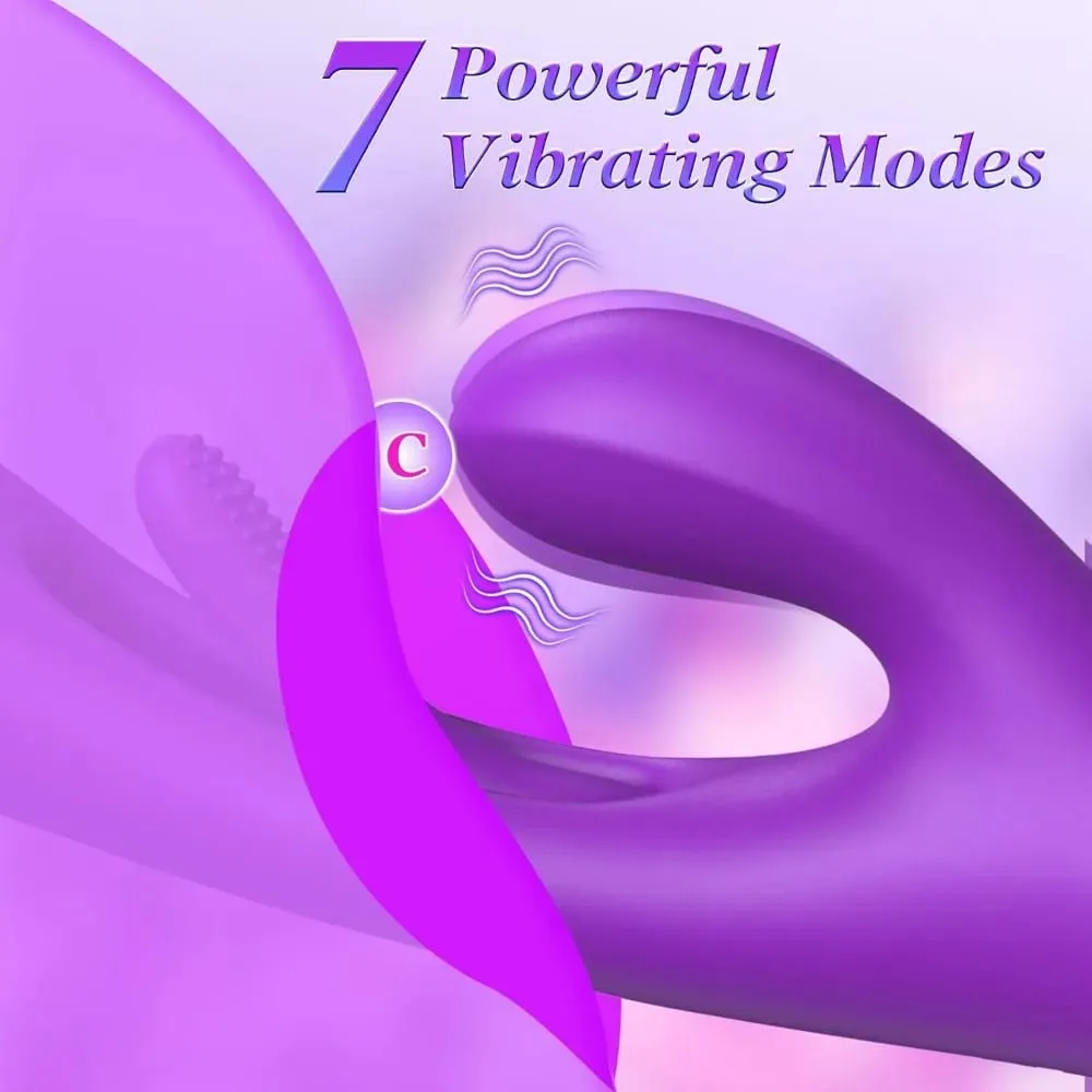 Vibrador coelho 3 em 1 para mulheres, vibrador poderoso de batidas, estimulador de clitóris, massageador feminino, ponto g, dedo, vibrador, sexo — image 4