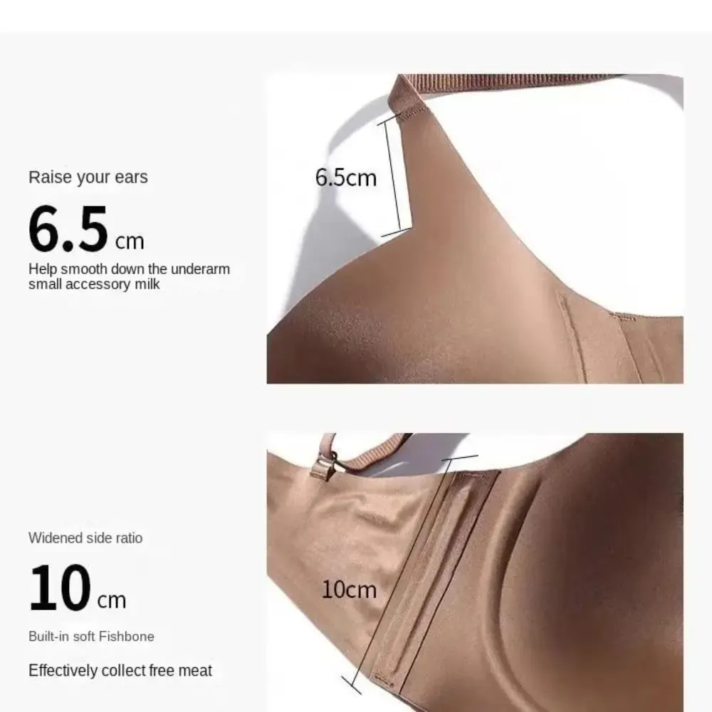 Bralette acolchoado anti-flacidez lingerie sutiãs cor sólida lingerie fina push up sutiã pele-abraçando sutiã invisível sem costura para mulher