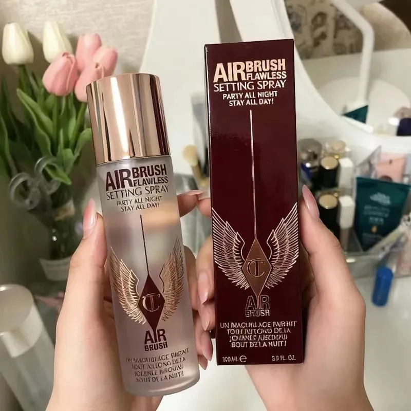 Charlotte Tilbury Setting Spray Viagem Névoa Pó Compacto em Maquiagem Conjunto de Presente Hidratante Desfoque À Prova D 'Água 16H Wear