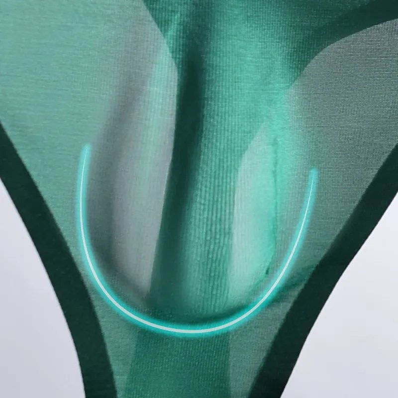 Men Seamless Ice Silk G-String Underwear 3D Bulge Pouch Low-rise T-Back Thongs Low Rise Men Bikini Briefs U Pouch Lingerie