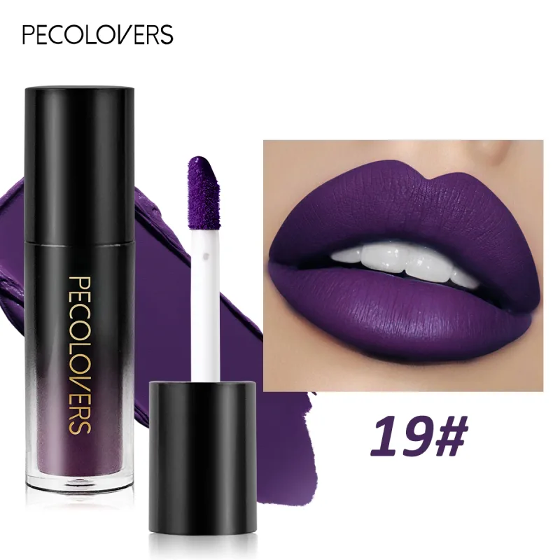 Brilho labial de veludo fosco, múltiplas cores, à prova d'água, de longa duração, copo antiaderente, batom suave para aplicar alta renderização de cores