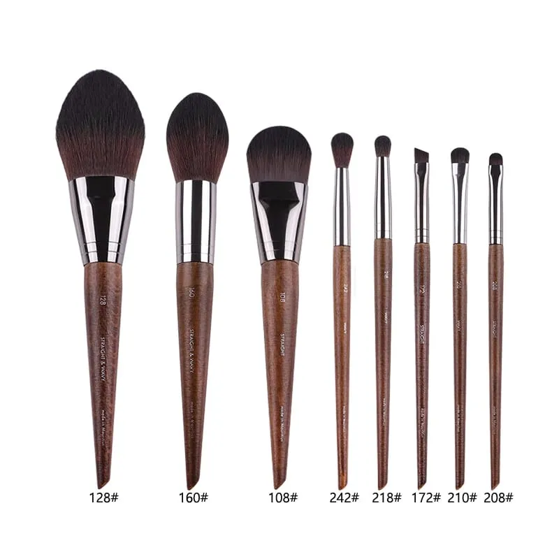 2 peças/35 peças mf pincéis de maquiagem macios de madeira natural, pó, base, corretivo, pincel de maquiagem, blush, ferramentas de sombra de cabelo sintético