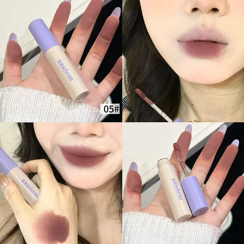 Pasta de feijão rosa labial lama fosco veludo vermelho marrom brilho labial hidratante à prova dwaterproof água duradoura não secagem copo antiaderente maquiagem matiz labial