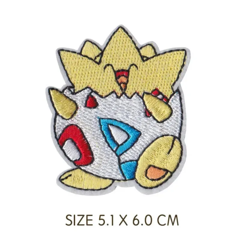 Cloth Patch Pikachu Clothes Stickers Sew on Embroidery Patches Applique Iron on Clothing Cartoon DIY Garment Decor