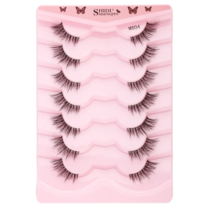 Half EyeLashes Natural Fluffy False Eyelashes Cat Eye Lash 3D Faux Mink Lashes Soft Winged Eyelash Extension Makeup Tool