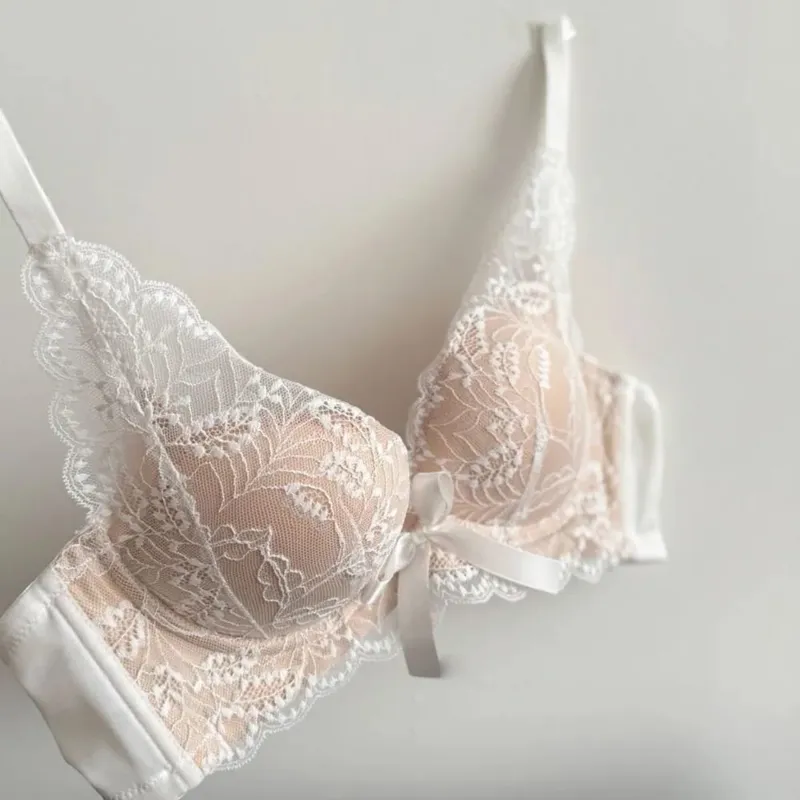 Novo conjunto de sutiã push up sem fio para mulheres pequeno busto reunir suporte lateral anti sag lingerie sexy conjunto de sutiã 32-38