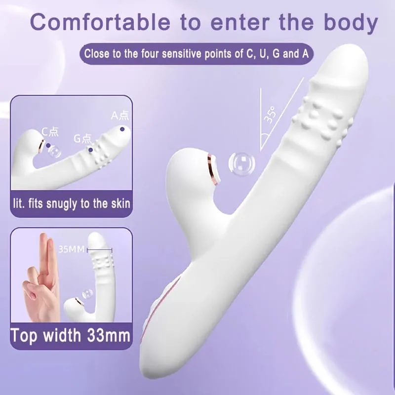 Vibrador de brinquedos sexuais vibrador empurrando com vários modos de vibração/sucção multifuncional à prova d'água empurrando com lambida
