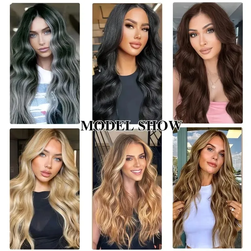 22 Polegada sintético 6 pçs/set longo encaracolado extensão do cabelo grosso macio peruca para cobertura de linha fina curta para uso diário feminino