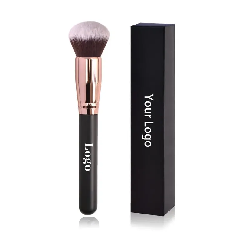 Pincéis de maquiagem de marca própria grátis, base solta, corretivo, pincel de mistura, ferramenta de maquiagem de beleza rosa, atacado, 10 peças
