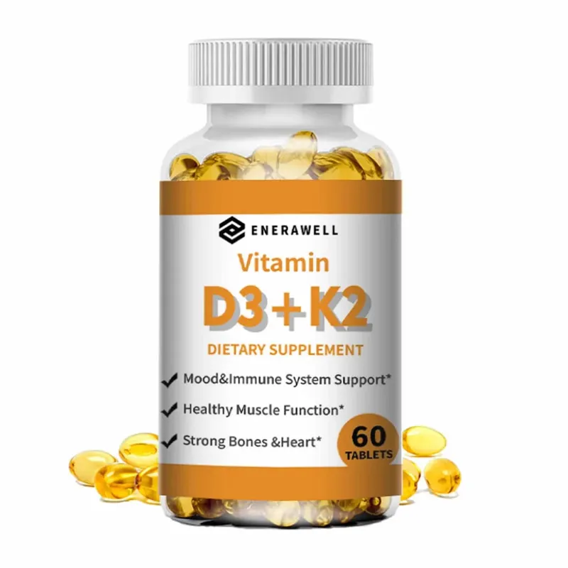 維生素 D3 K2 膠囊 - 20 000 IU 維生素 D3 支持骨骼和牙齒健康鈣代謝日常身體健康補充劑