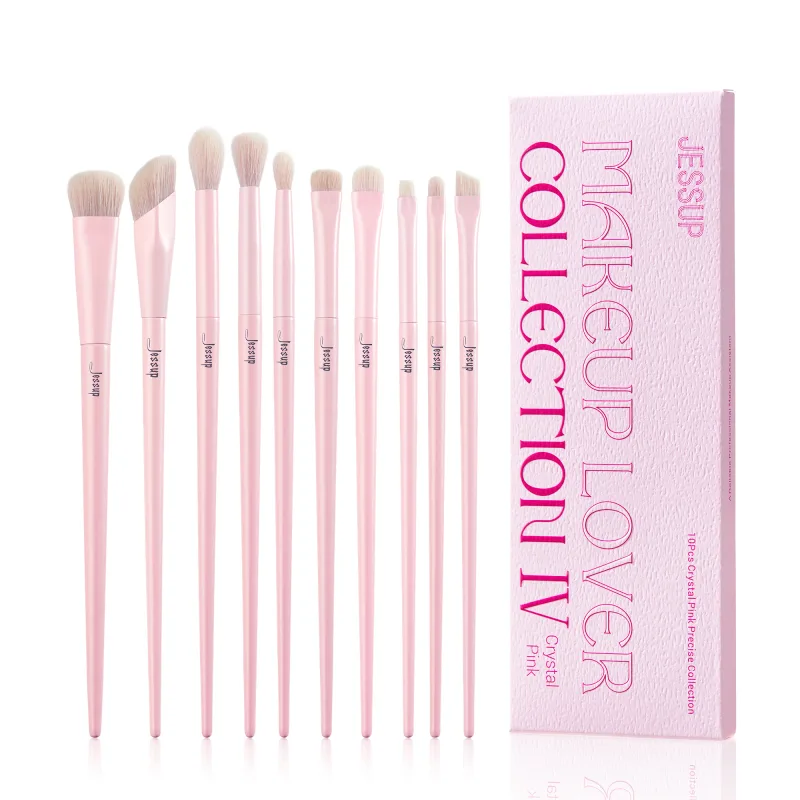 Jessup Eyeshadow Brush Set Pink Eye Makeup Brushes Concealer Brush Premium Vegan Eyeshadow liner Blending Brush for Makeup T496