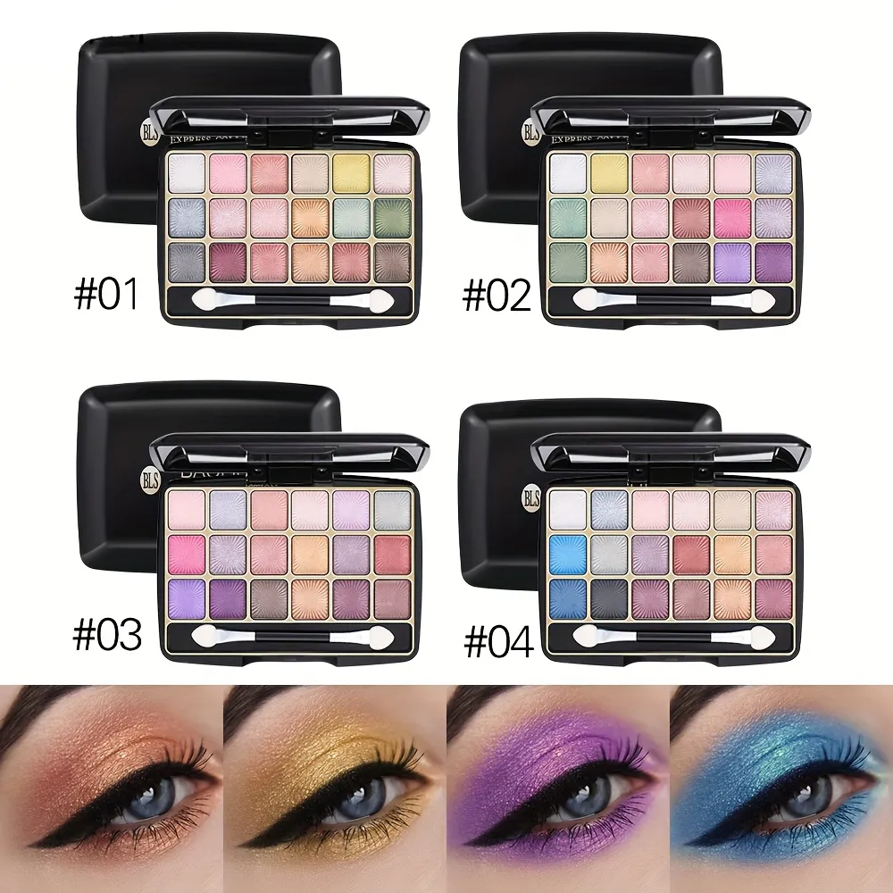 Paleta de sombras fosca brilhante, 18 cores, com pincel de sombra dupla, multitom, tom de terra, glitter, paleta de maquiagem para os olhos