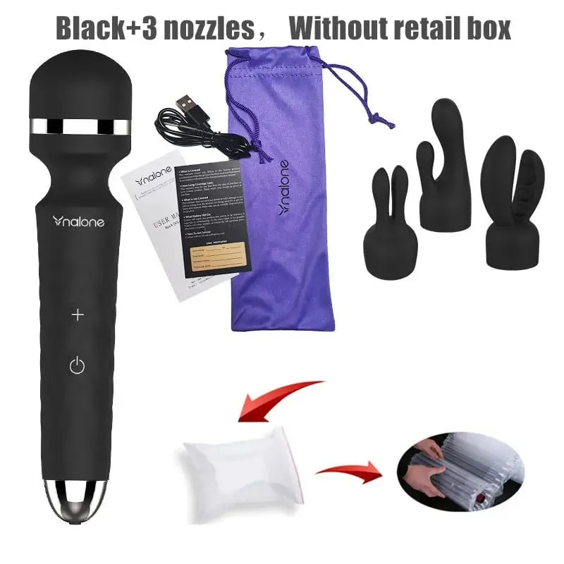 Nalone rock poderoso clitóris vibrador usb recarga varinha mágica av vibrador massageador produto sexual brinquedos sexuais eróticos para mulher