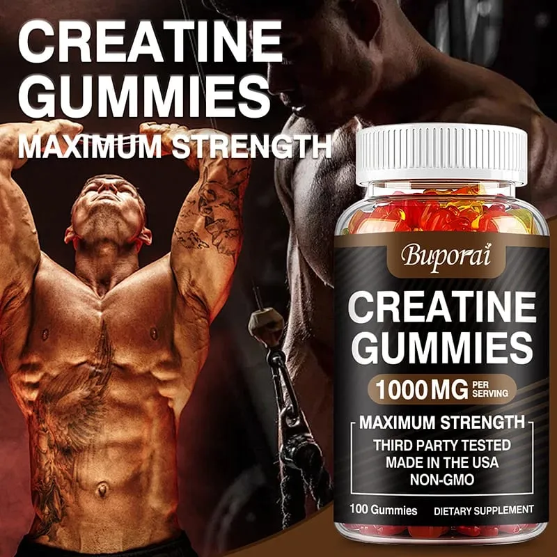 Gomas de monohidrato de creatina - aumentam a energia, aumentam a massa muscular e melhoram o desempenho atlético