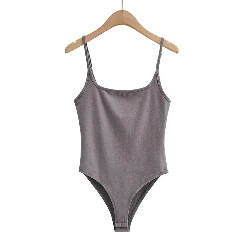 Summer New Arrivals in Store Pure Color Thin Stretch Knitted Sling One-Piece Sexy Beach Style