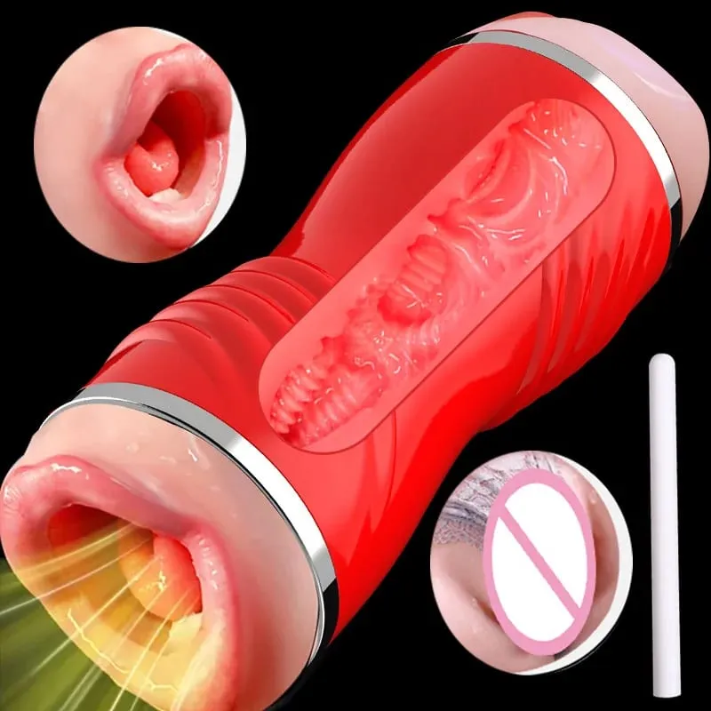 Vagina artificial realista 2 em 1, copo masturbador para homens, garganta profunda, boquete, massageador de bolso, pênis erótico, brinquedos sexuais adultos — image 1