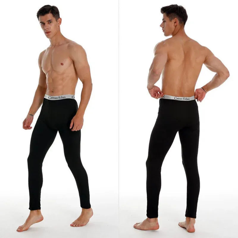 Men Long Johns Thermal Skin-Friendly Underwear Winter Warm Long Pants Male Soft Elastic Large Size Leggings Comfortable Tights — image 3