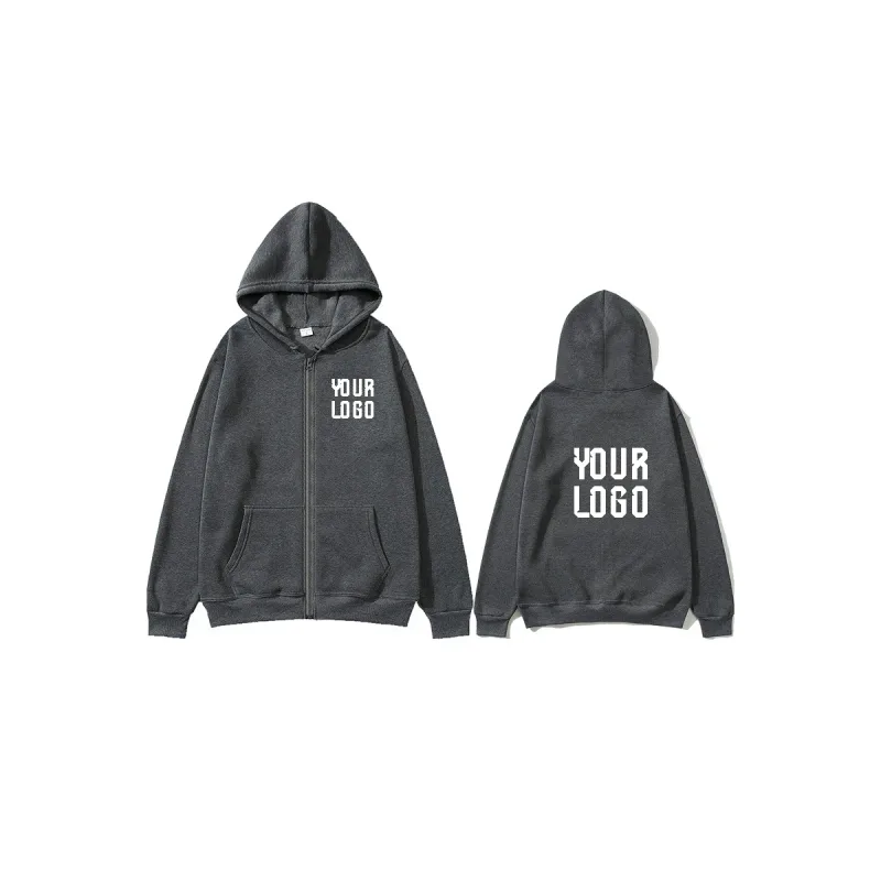 Moletom com zíper de cor sólida | customizável do teste padrão do texto | Personalização de equipe unissex