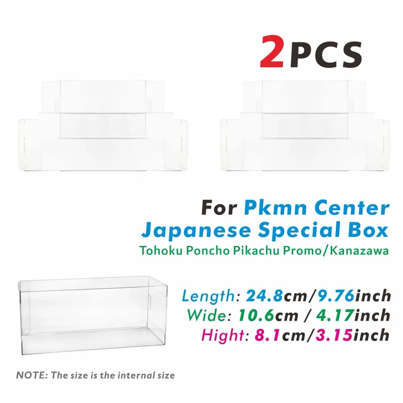 2/5PCS Clear Plastic Protector Case For Pkmn Center Japanese Special Box(For Tohoku Poncho Pikachu Promo/Kanazawa)