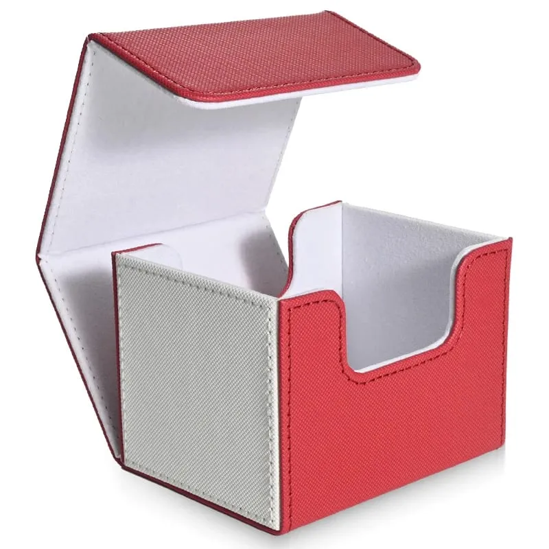 Card Deck Box PU Leather Strong Magnet Card Case Holds 120+ Single Sleeved Cards Fits for Magic Yugioh TCG Cards