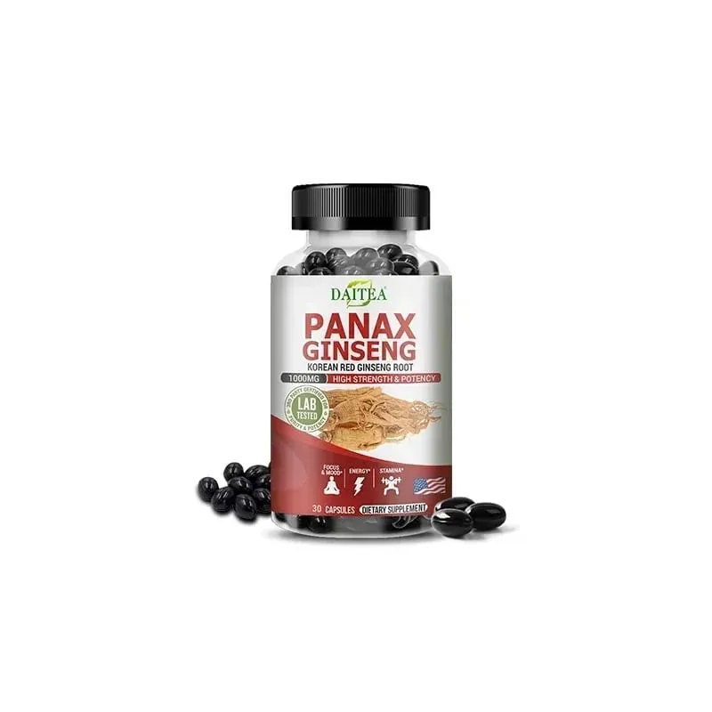 Extrato de Ginseng - Impulsionador do Cérebro para Memória e Foco Suplemento de Óxido Nítrico Aumento de Energia Natural para Homens e Mulheres