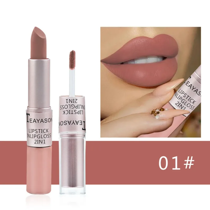 Matte Liquid Lipstick Waterproof Non Transfer Long Wear Pink Lip Gloss Tint Moisturizing Makeup for Women Ladies — image 11