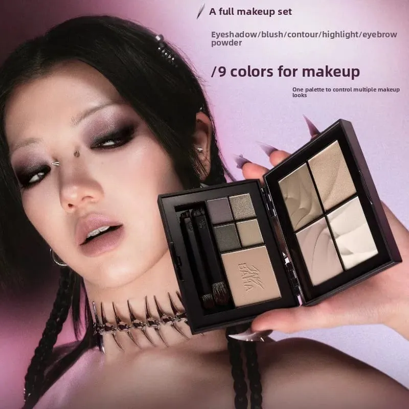 Conjunto completo de maquiagem para rosto inteiro, brilho labial, lama, paleta tudo em um, blush de uso duplo e pingente, coleção de beleza