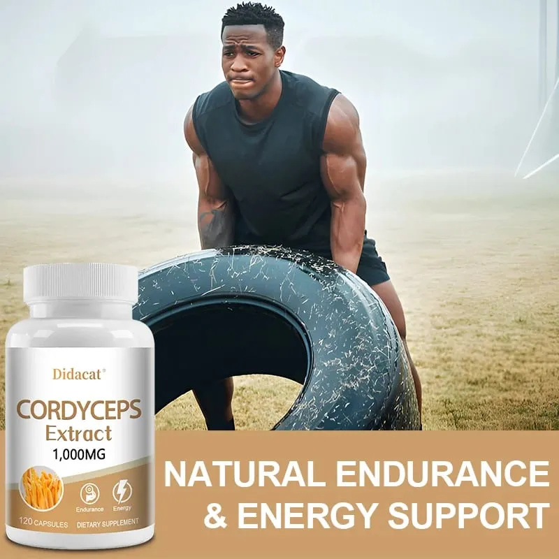 Cordyceps Mushroom Capsules (Cordyceps Sinensis) 1000mg Energy Supplements Support Immune & Brain Function Health NON-GMO — image 6