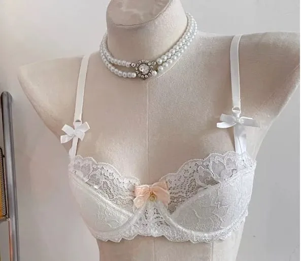 Popular Pure Desire Lace Bra Set 32‑38AB Underwire Large Bust Minimizer Push Up Side Support Lingerie For Young Girls Daily Wear