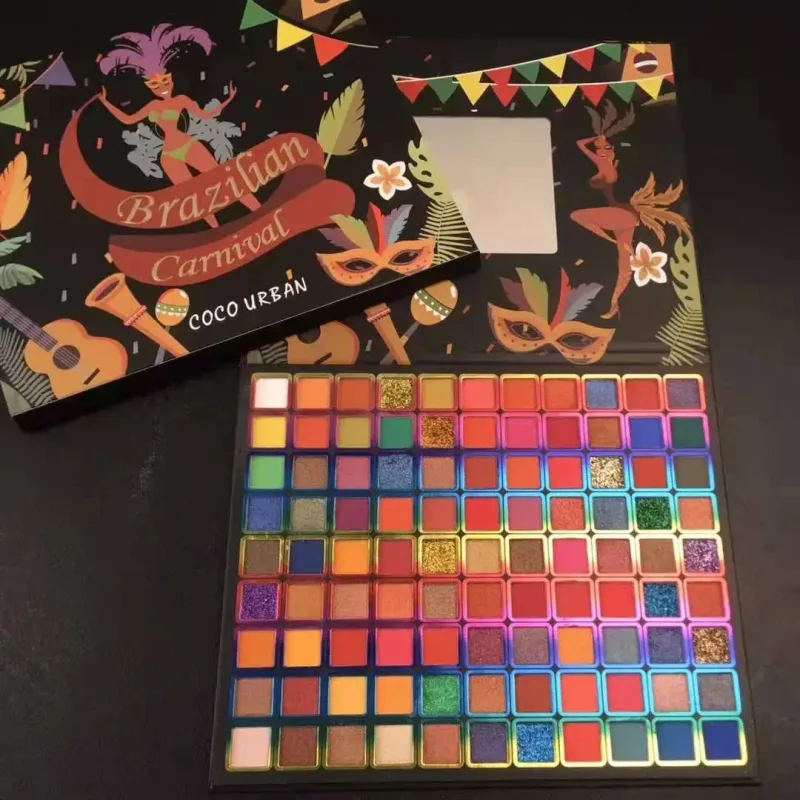 Boutique 96 cores sombra de olho placa shimmer fosco lantejoulas sombra colorida palco bola dedicada néon paleta de sombra beleza