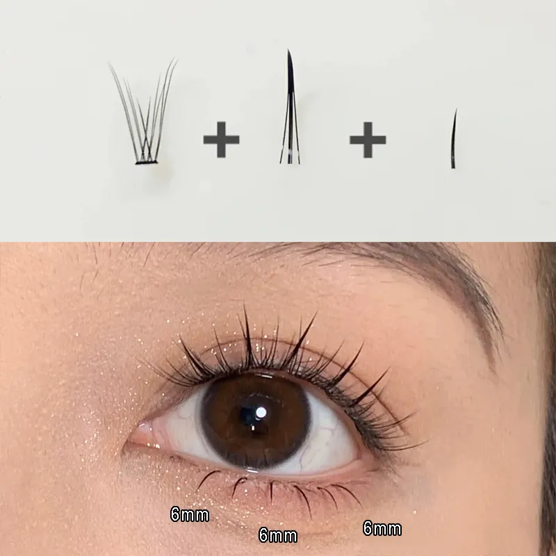 J onda v forma sob cílios quadrinhos olho cílios naturais inferiores cílios macios manga cílios cachos cachos maquiagem coreana