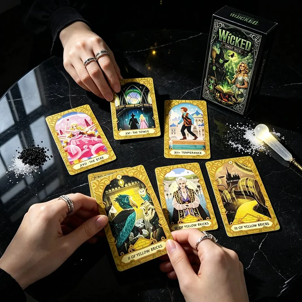Wicked Tarot Deck 78 Tarot Cards Fantasy Magic Witch Divination Cards Game Fate Prediction Tarot Board Game Halloween Games Gift